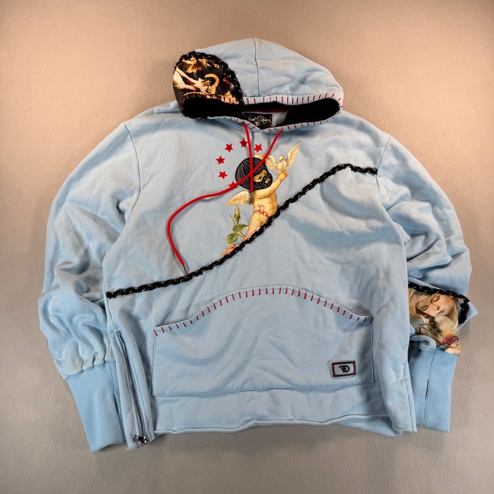 Frost Originals Dear Sins Vintage Graphic Hoodie F5107 Light Blue